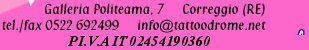 Galleria Politeama, 7 - Correggio (RE) - tel/fax 0522 692499 - info@tattoodrome.net